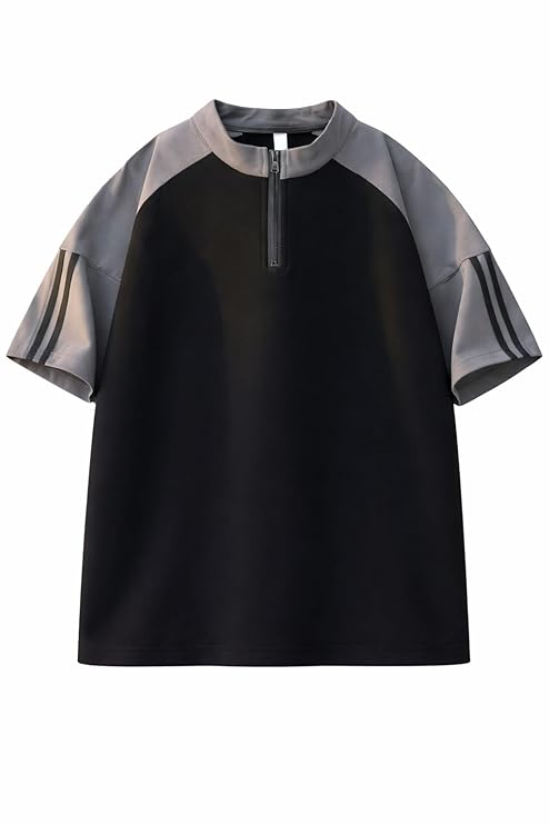 fn3 men’s half zip color block regularfit t shirt|| raglan style || casual streetwear tees